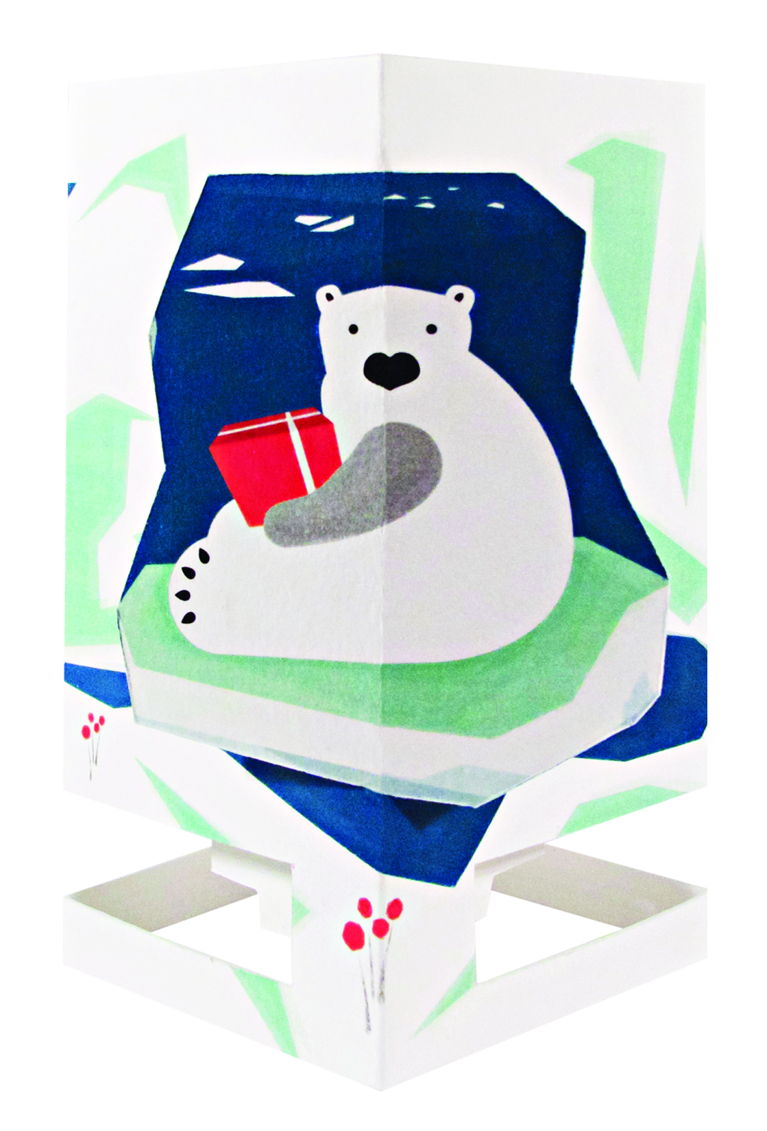 Greeting Card/Candle Northern lights – Bear