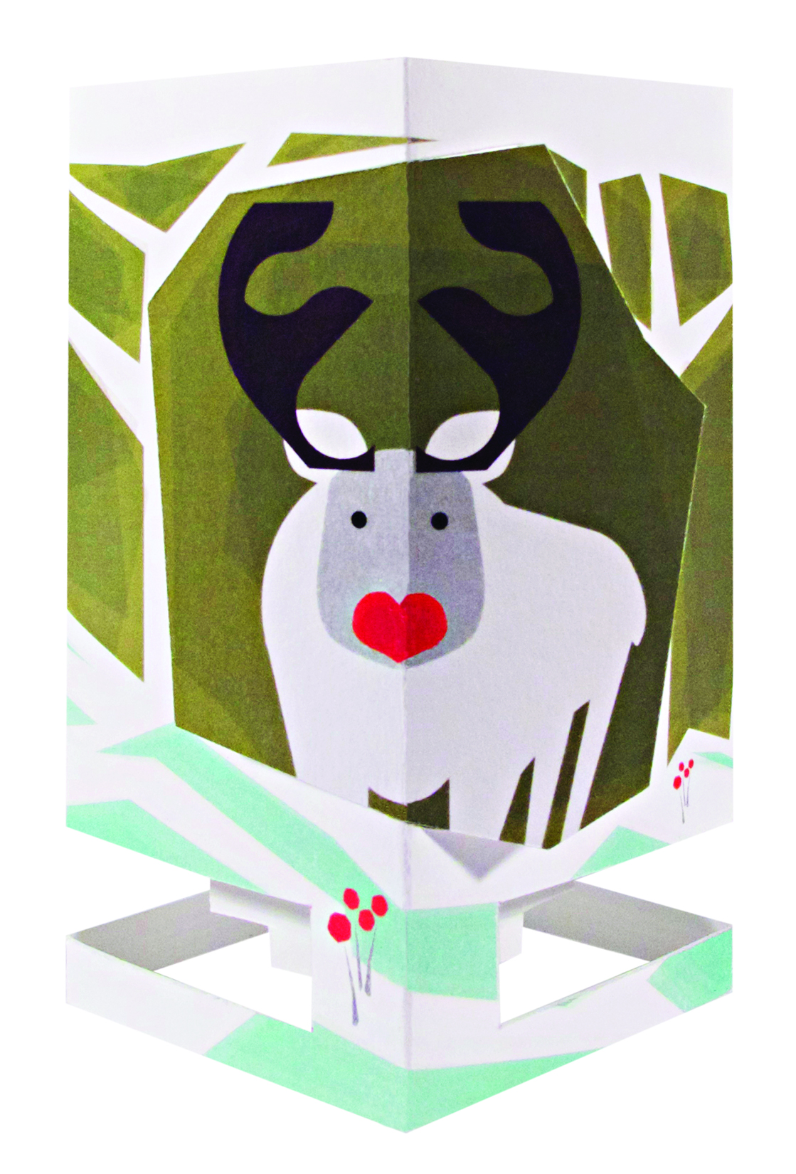 Greeting Card/Candle Northern lights – Deer