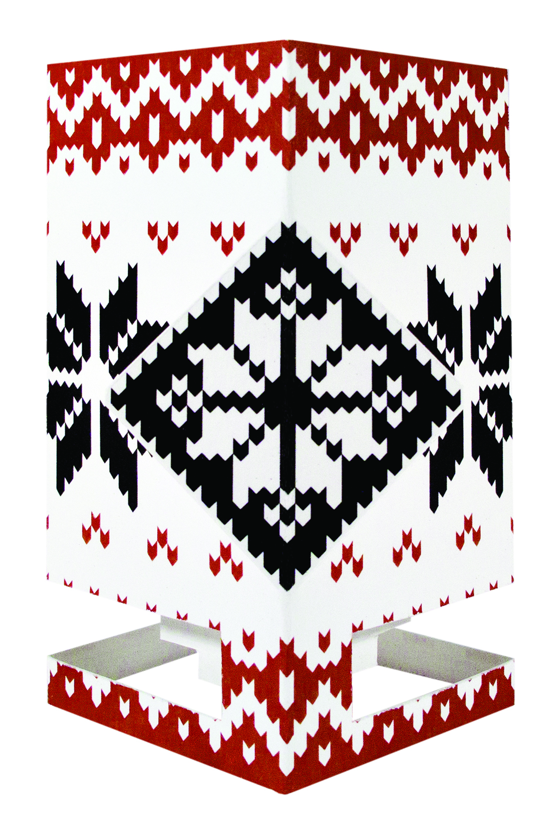 Greeting Card/Candle Norsk Frostrose-  Red Knitting