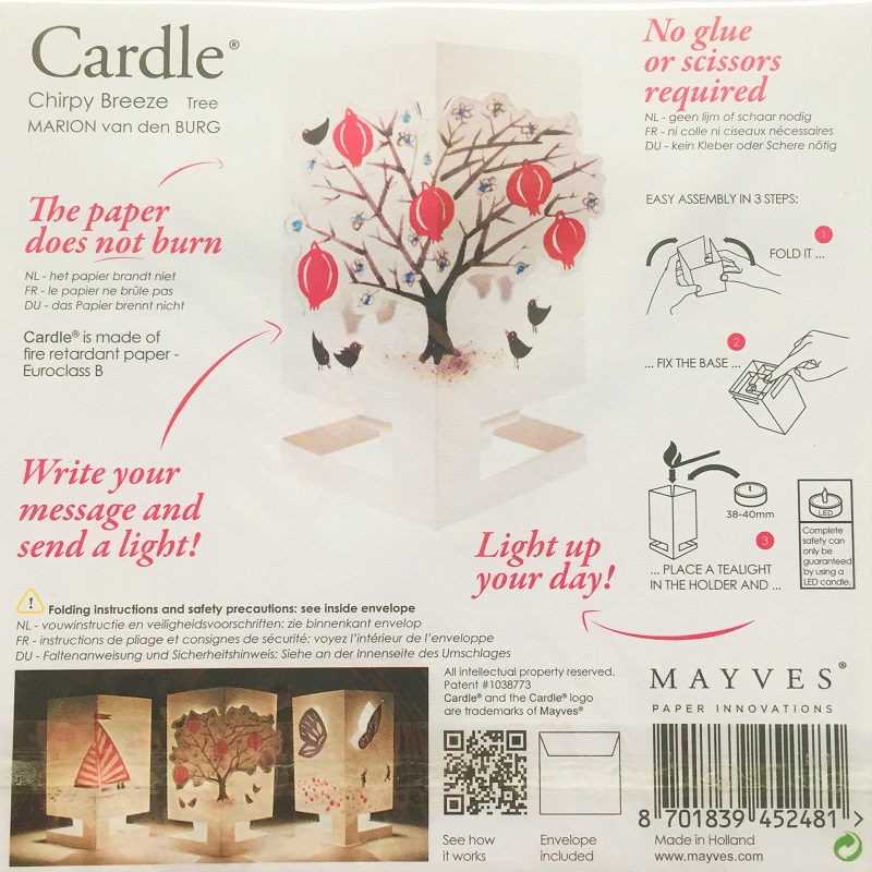 Greeting Card/Candle Chirpy Breeze- Single tree