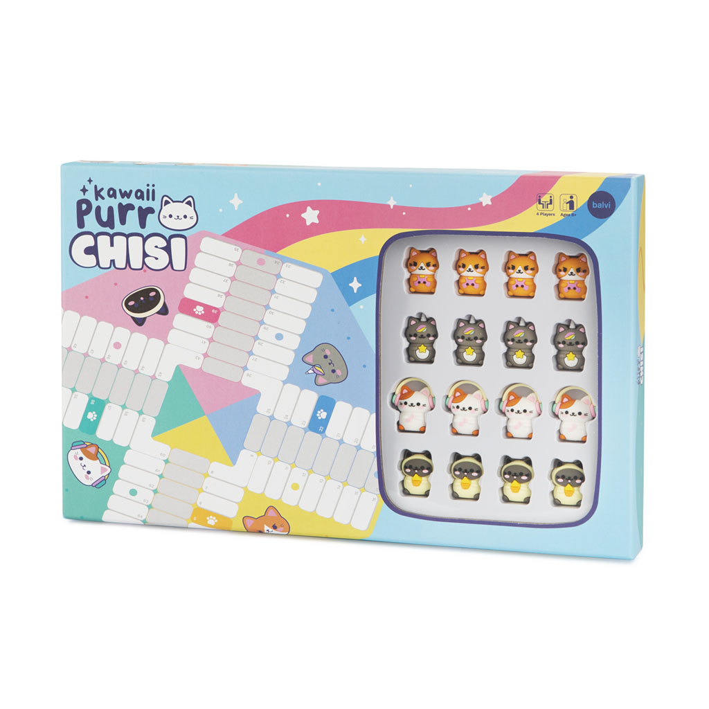 Ludo Board Game,Kawaii Purrchisi,plastic/cartboard