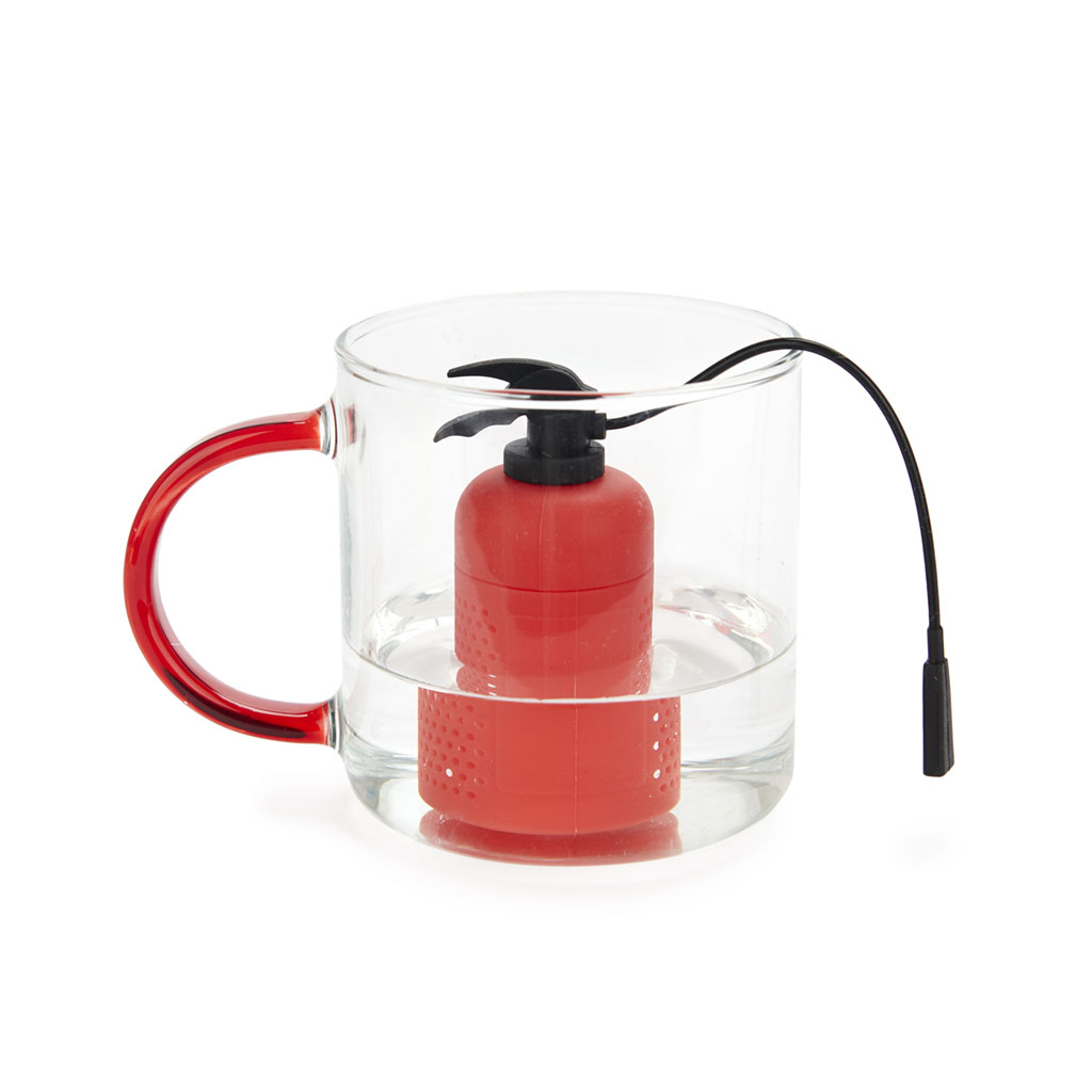 Tea infuser,ExTEAnguisher,red,silicone