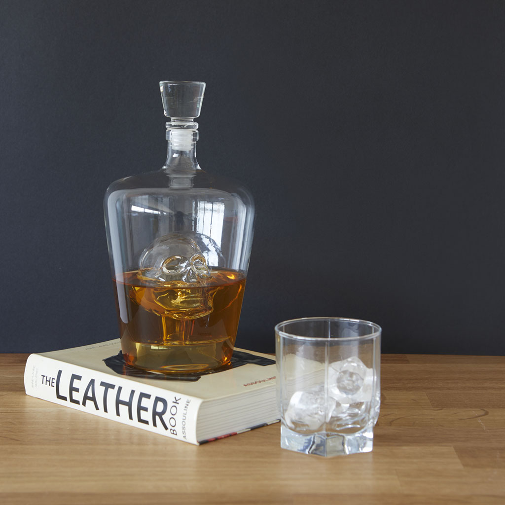 Decanter i glas Dödskalle, 1l