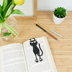 Bookmark,Curious Cat,black