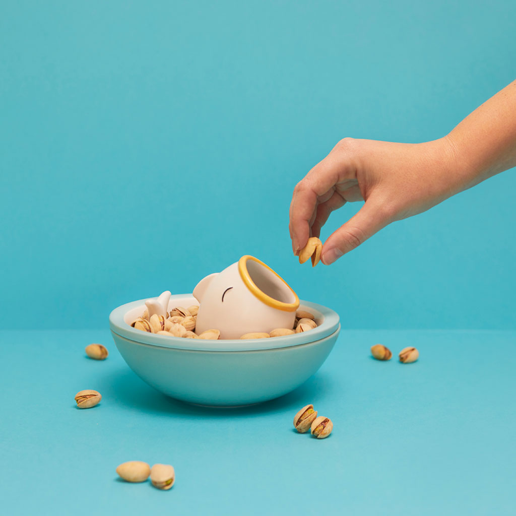 Snack tray,Hungry Fish,blue,ceramic