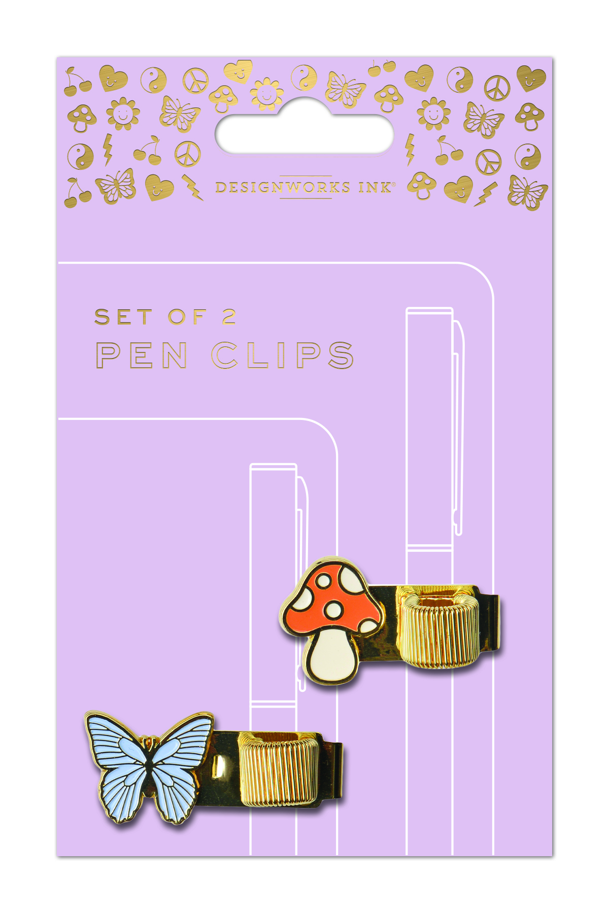 Pen Clips - Butterfly & Mushroom (set of 2)