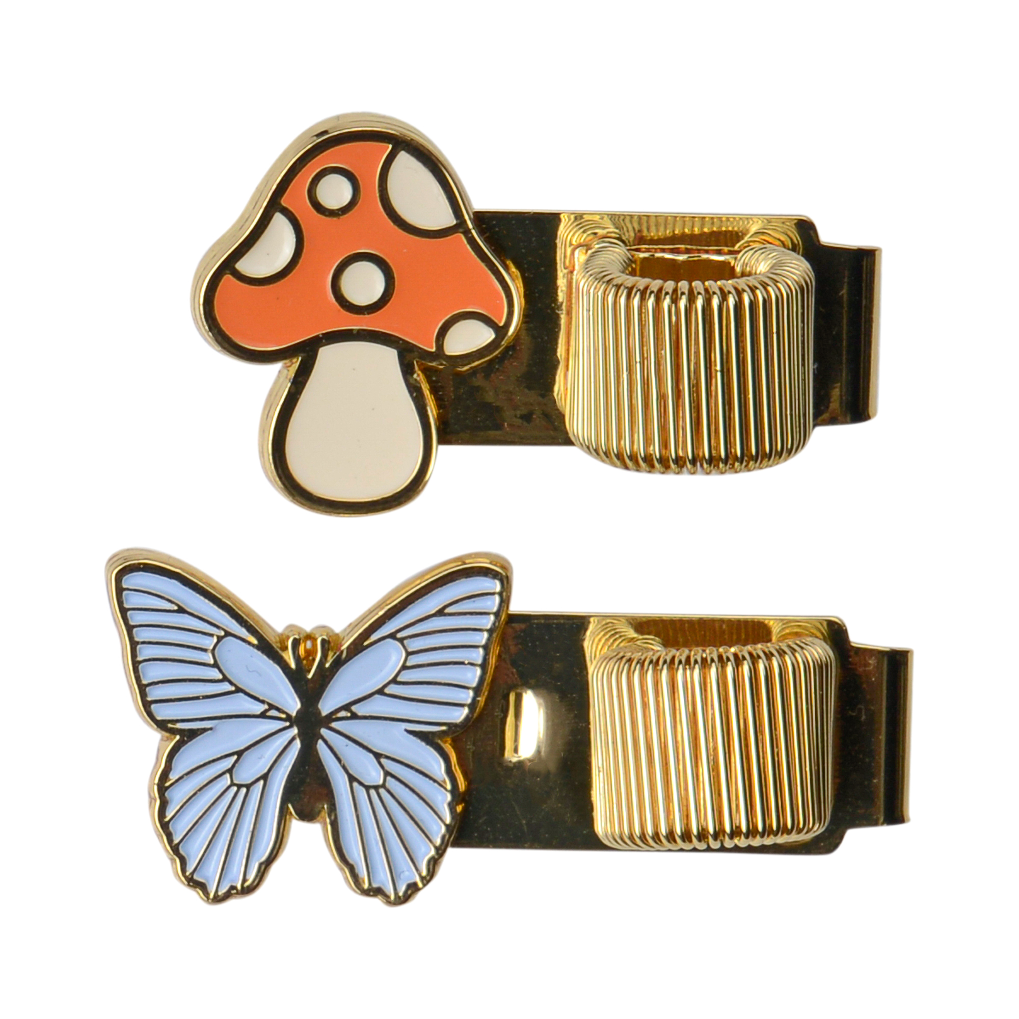 Pen Clips - Butterfly & Mushroom (set of 2)