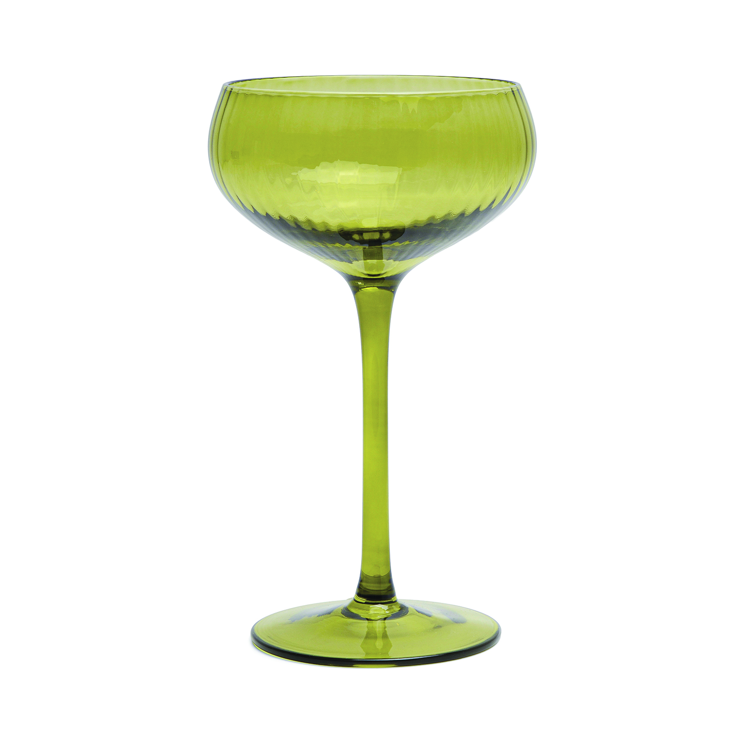 Glas Coupe The Lou- Set om 2- Oliv