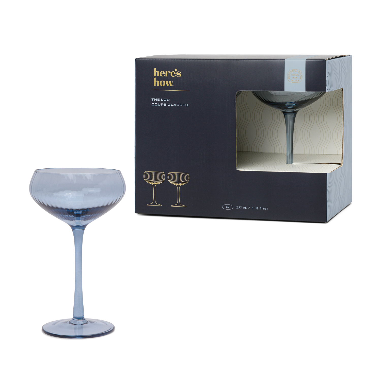 The Lou Coupe Glass - Set of 2 Blue