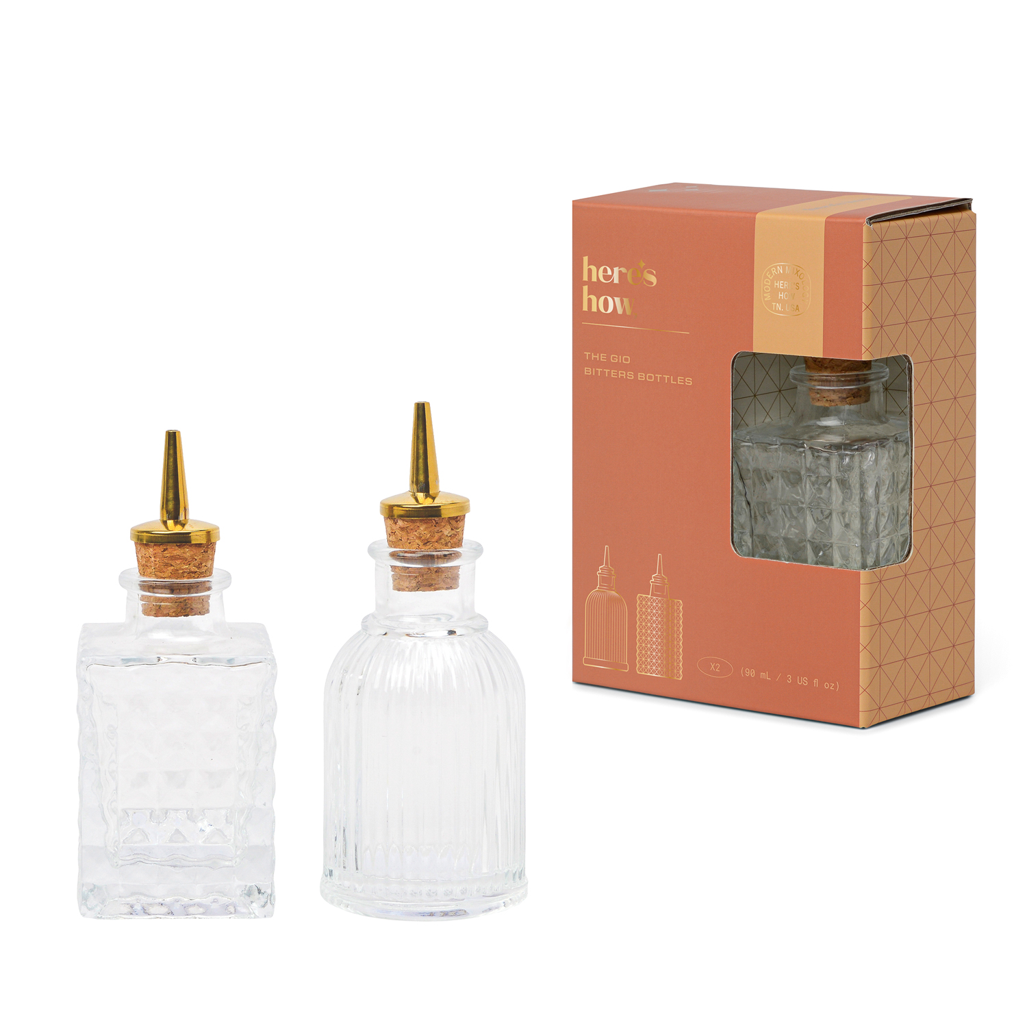 The Gio Bitters Bottles - Set of 2