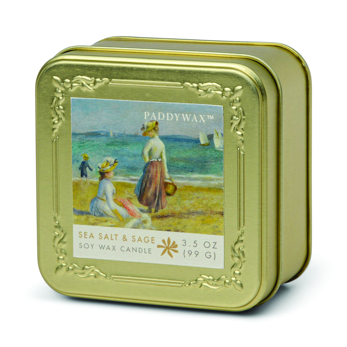 Impressionist 3.5oz/99g Glass Candle - Renoir ' Figures on the Beach'