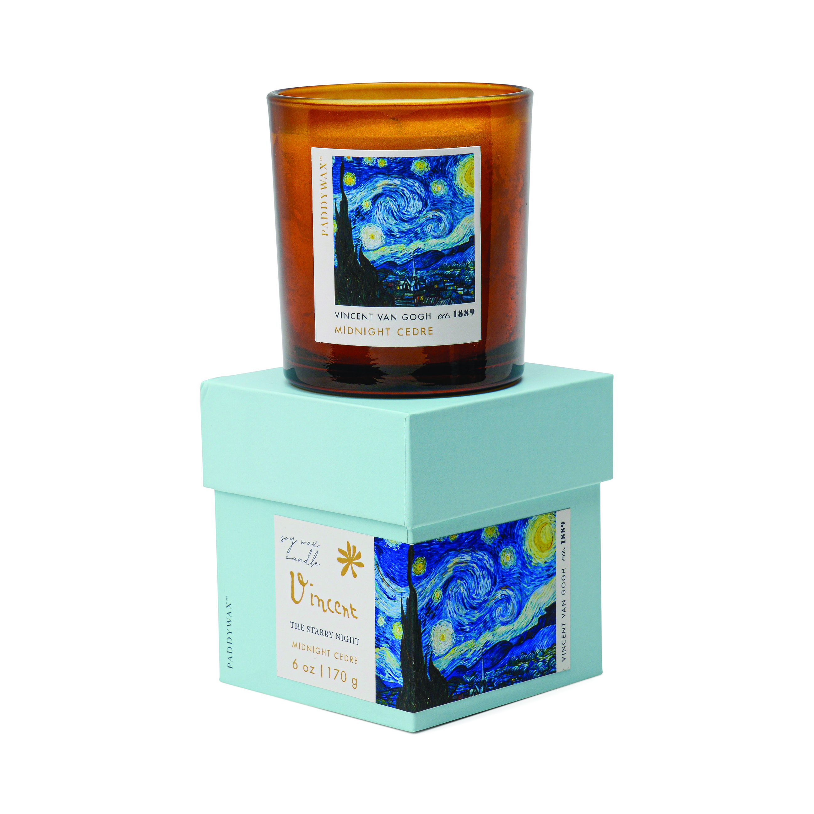 Impressionist 6oz/170g Glass Candle - Van Gogh ' The Starry Night'