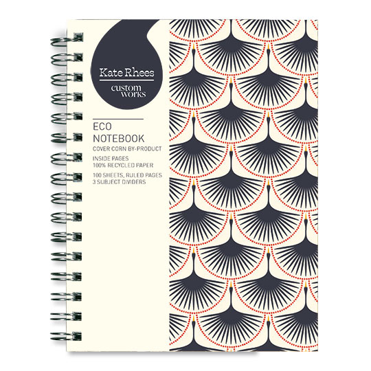 Spiral notebook with subject tabs Swans and String of Pearls