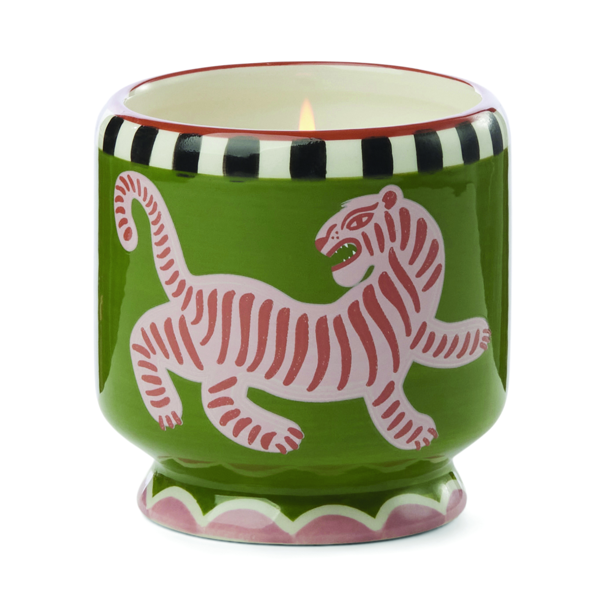 Adopo Tiger Ceramic Candle - Black Cedar & Fig Boxed