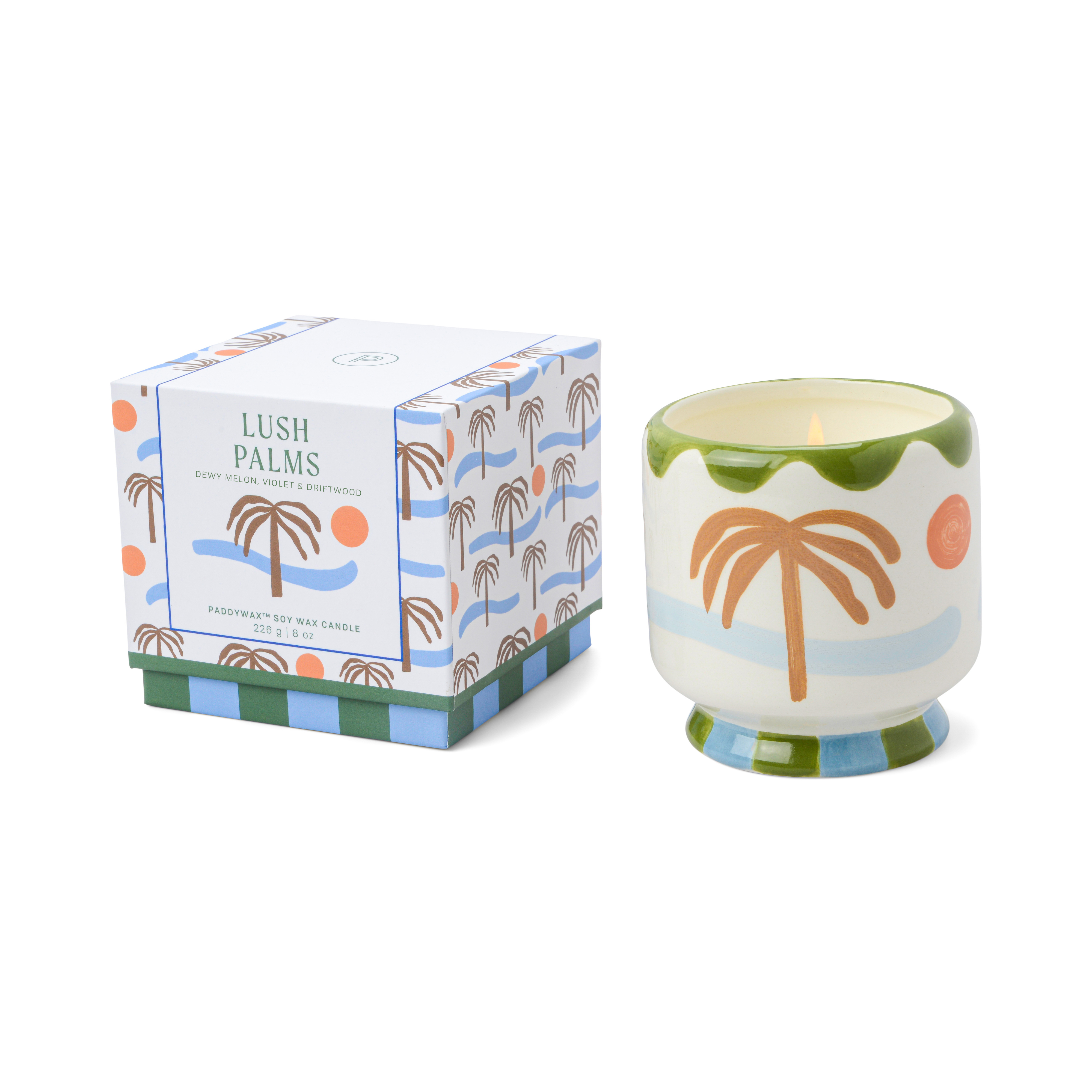 Adopo Palm Tree Ceramic Candle - Lush Palms Boxed