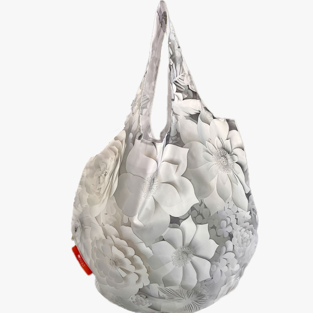 Fabric bag White Flowers, Easy Bag Fashion