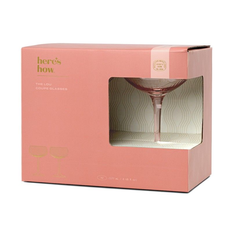 Glas Coupe The Lou- Set om 2- Rosa