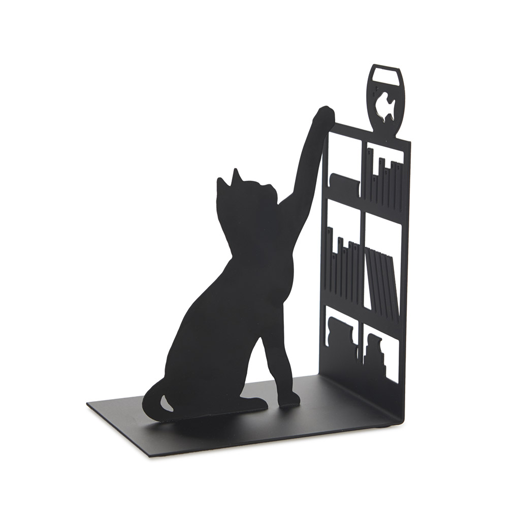 Bookend Fishing cat black metal