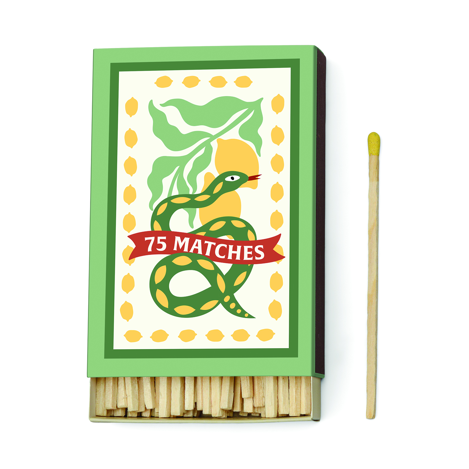 Adopo Boxed Matches "Snake" Yellow - 75 matches (9.6 CM)