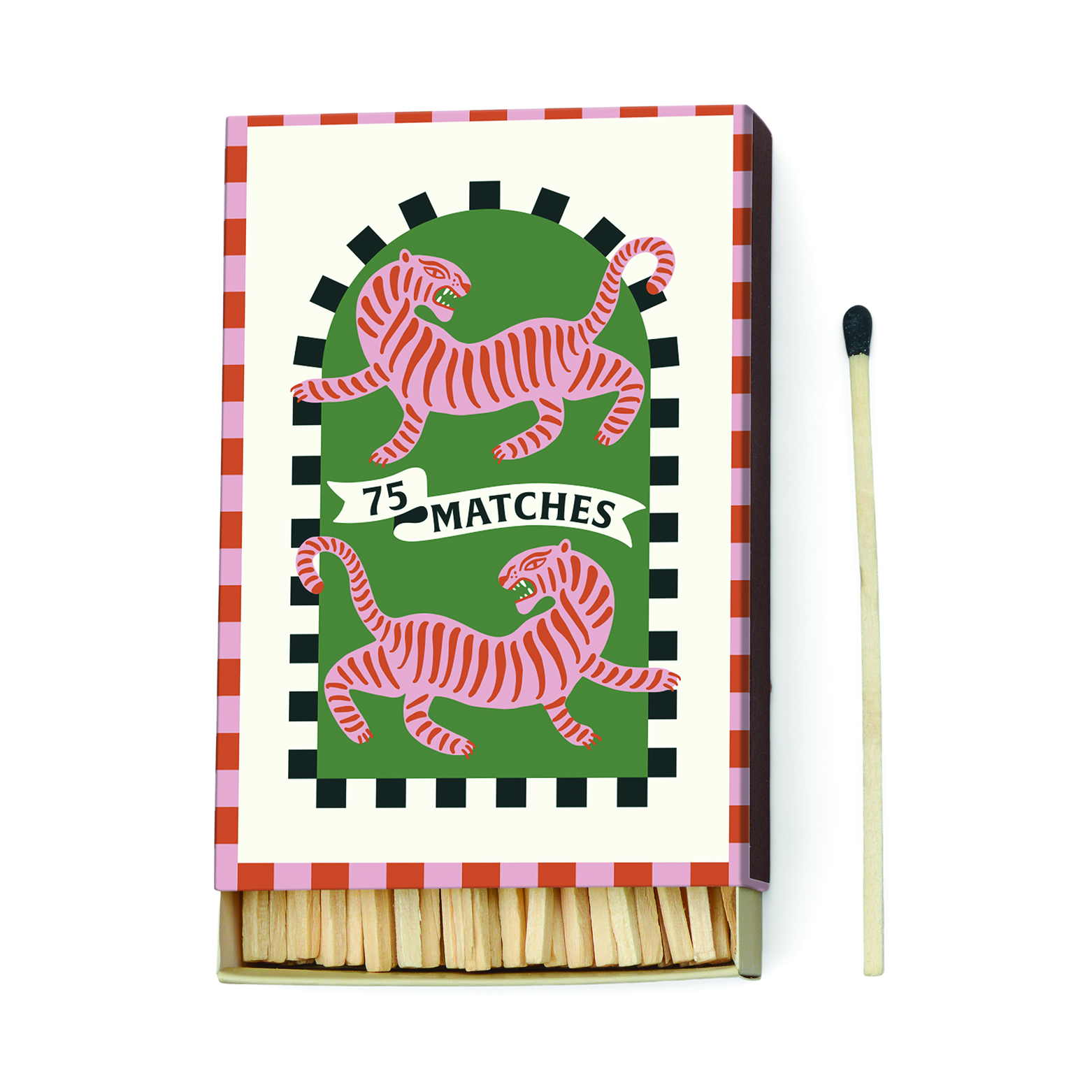 Adopo Boxed Matches "Tiger" Black - 75 matches (9.6 CM)