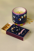 Adopo Moon Phases Ceramic Candle - Jasmine & Rose Boxed