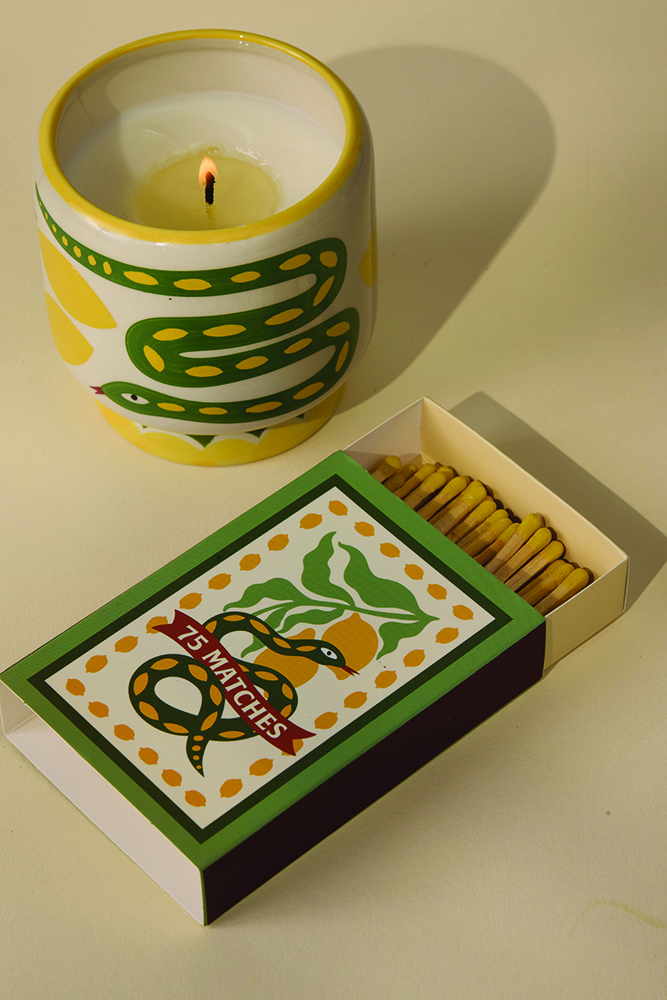 Adopo Boxed Matches "Snake" Yellow - 75 matches (9.6 CM)