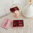 Jewelry Storage Chocolate Box, Pink Metal