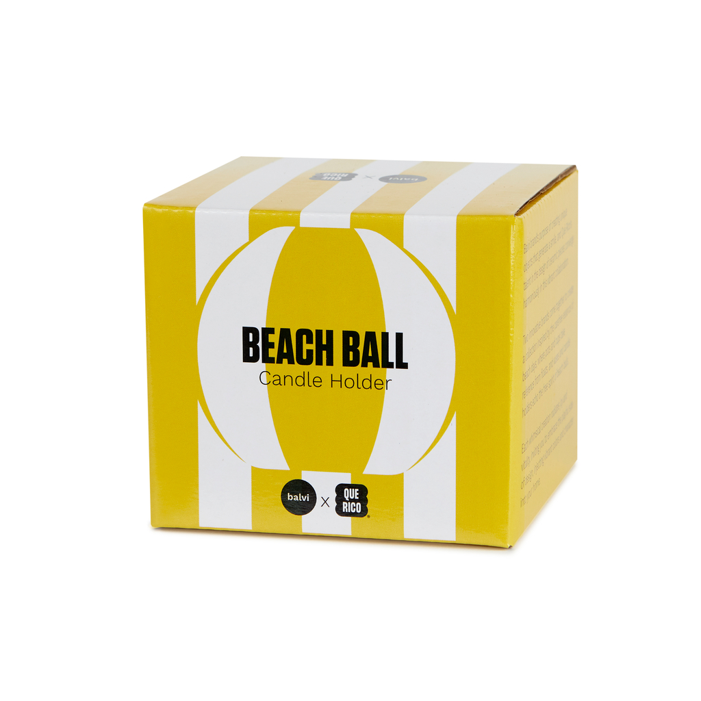 Ceramic candle holder Beachball, Yellow 8 cm