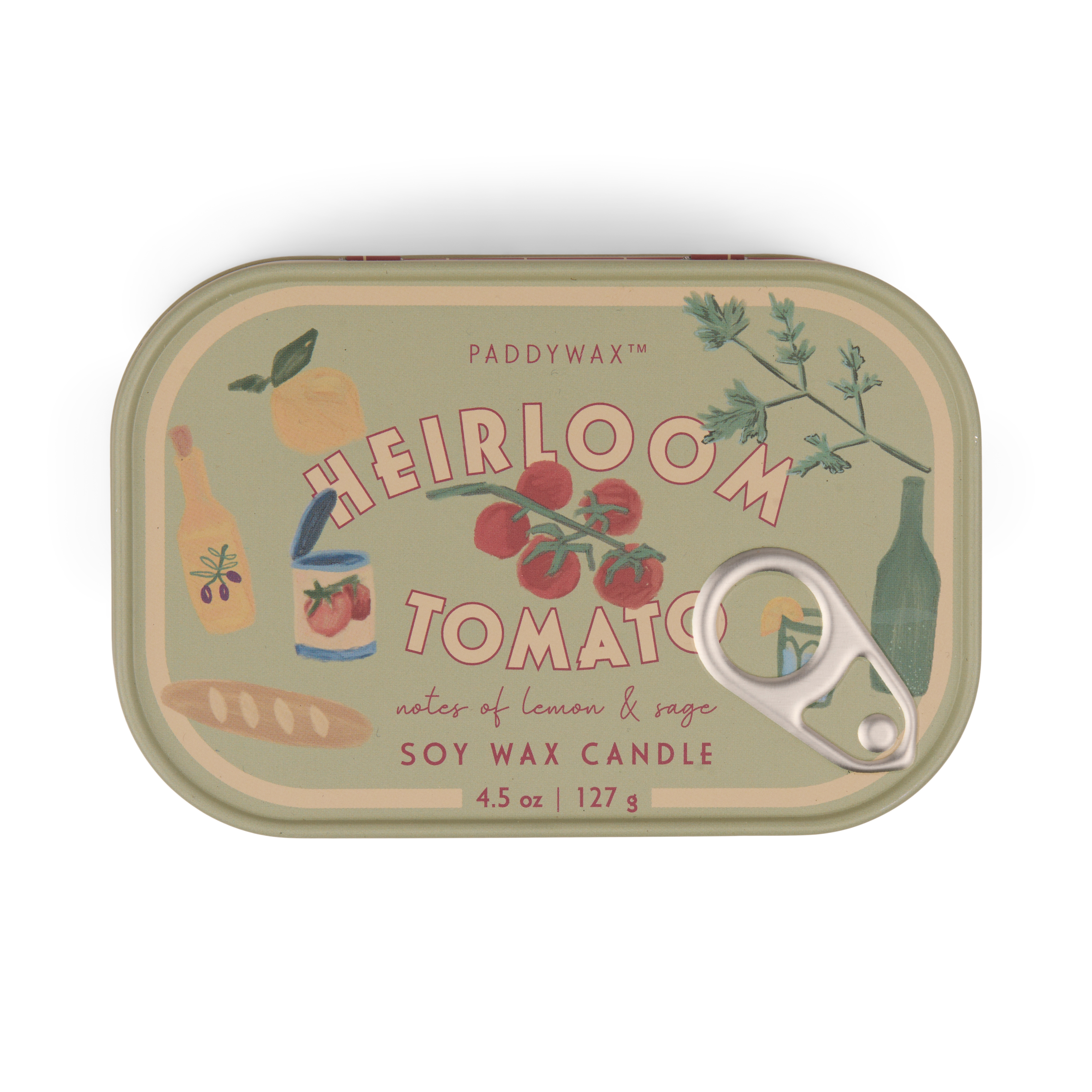 Bistro  Tomato Printed Tin Candle - Heirloom Tomato