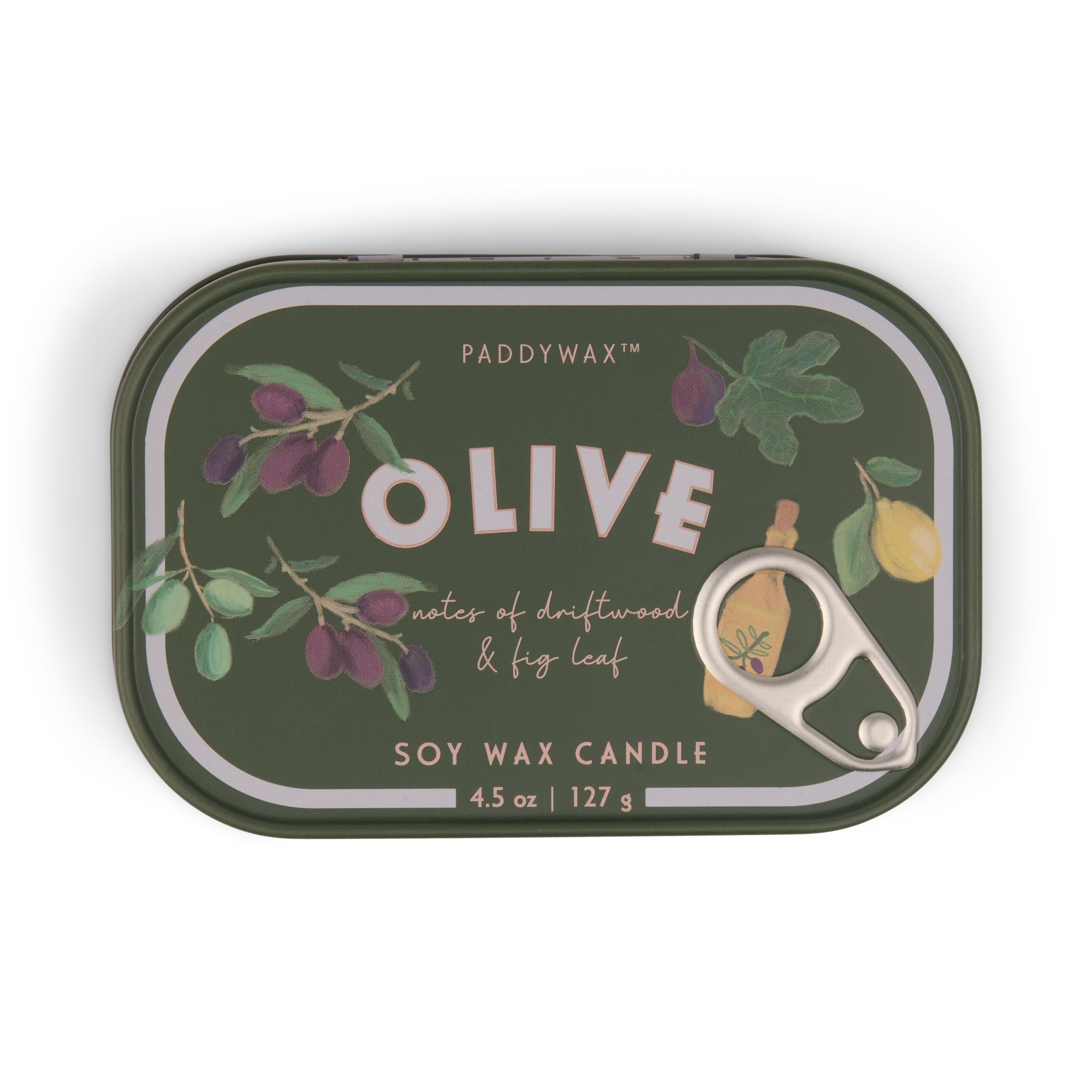 Bistro  Olive Printed Tin Candle - Fig & Olive