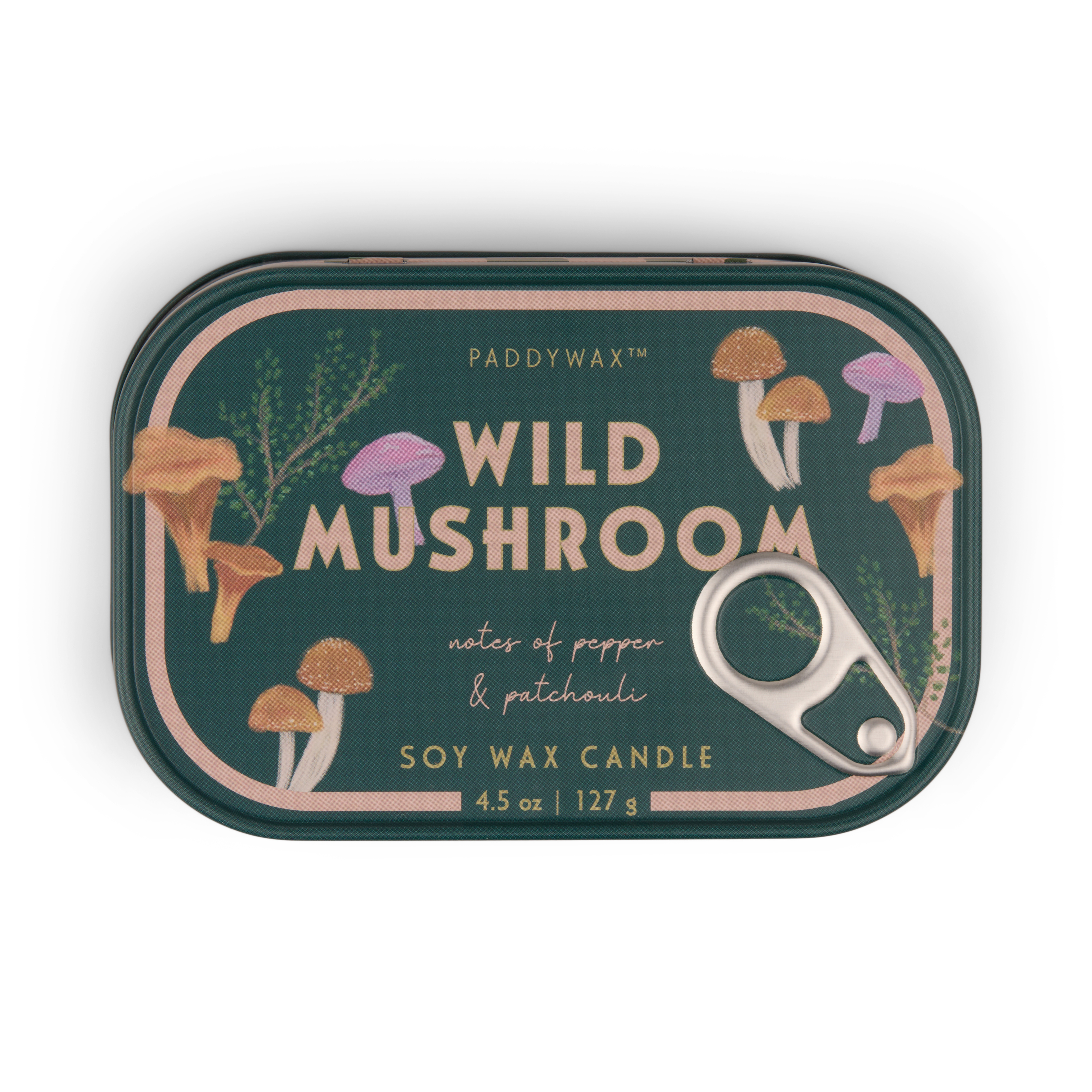 Bistro  Mushroom Printed Tin Candle - Wild Mushroom